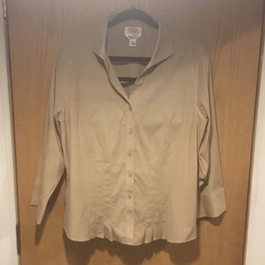 Talbots Size 14 Tan Blouse